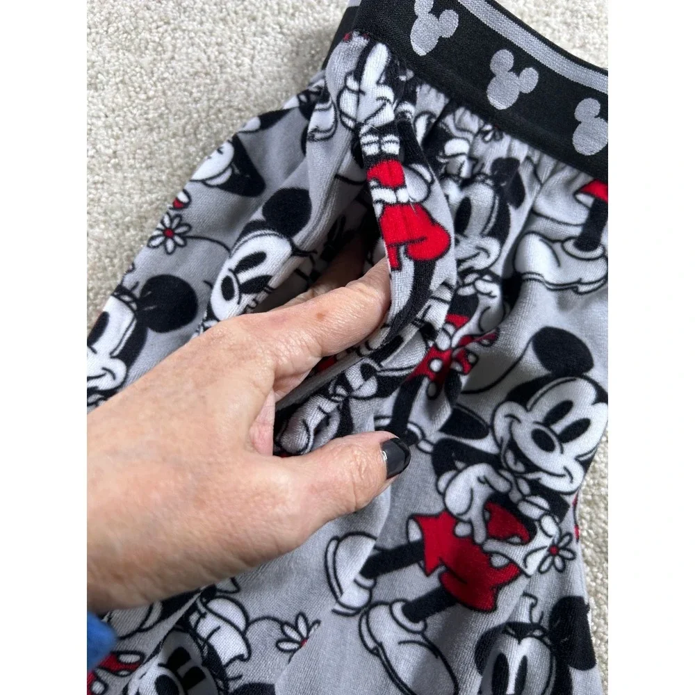 Disney Mickey‎ Mouse Women's Sleepwear Pants Medium Gray Red Polyester